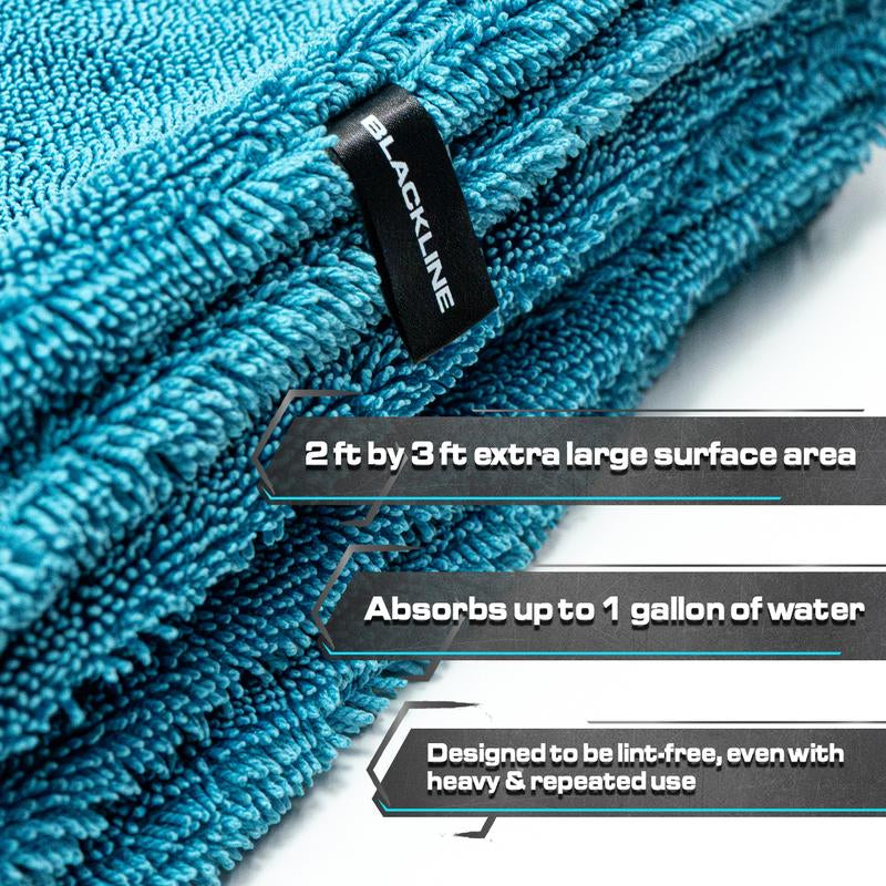 BLACKLINE® TWISTED-LOOP DRYING TOWEL - Ultra-Absorbent Car Drying Towel Made with a Twisted-Loop Microfiber Weave, 1300 GSM Premium Microfiber