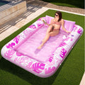 Sloosh-L/Xl Inflatable Tanning Pool Lounge Float with Cup Holder, 70“X46”/85″ X 57″ Extra Large Pool Floats Adult with Pillow, 4 in 1 Suntan Tub Raft Floatie, Sunbathing Bed Lounge for Water Blow up Kids Ball Pit Party Gifts, Inflatable Sofa Pool