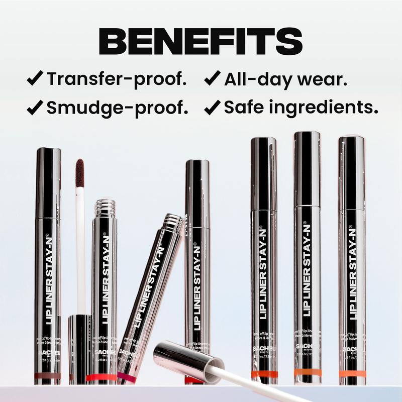 LIP LINER STAY-N - Peel-Off Lip Liner Stain - All Day & Night Lipliner with Hyaluronic Acid & Vitamin E - Long Lasting Formula - 0.12 Fl Oz / 3.5 Ml