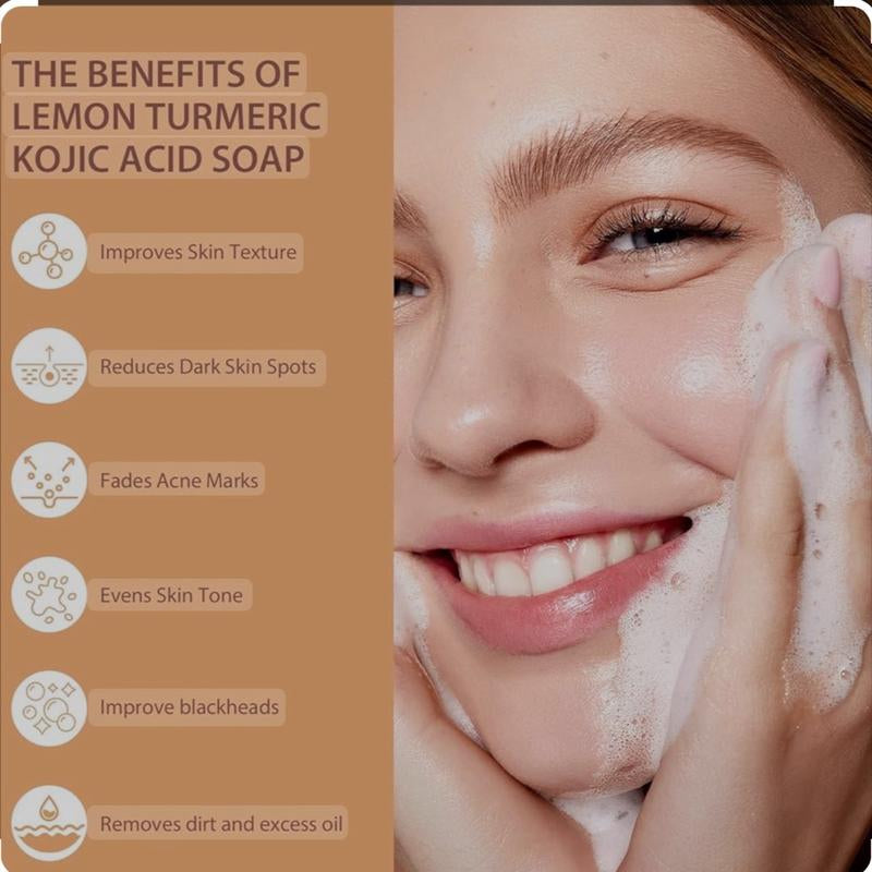 Addyskincare Turmeric & Kojic Acid Brightening Soap, Dark Spot Remover and Glowing Skin Soap
