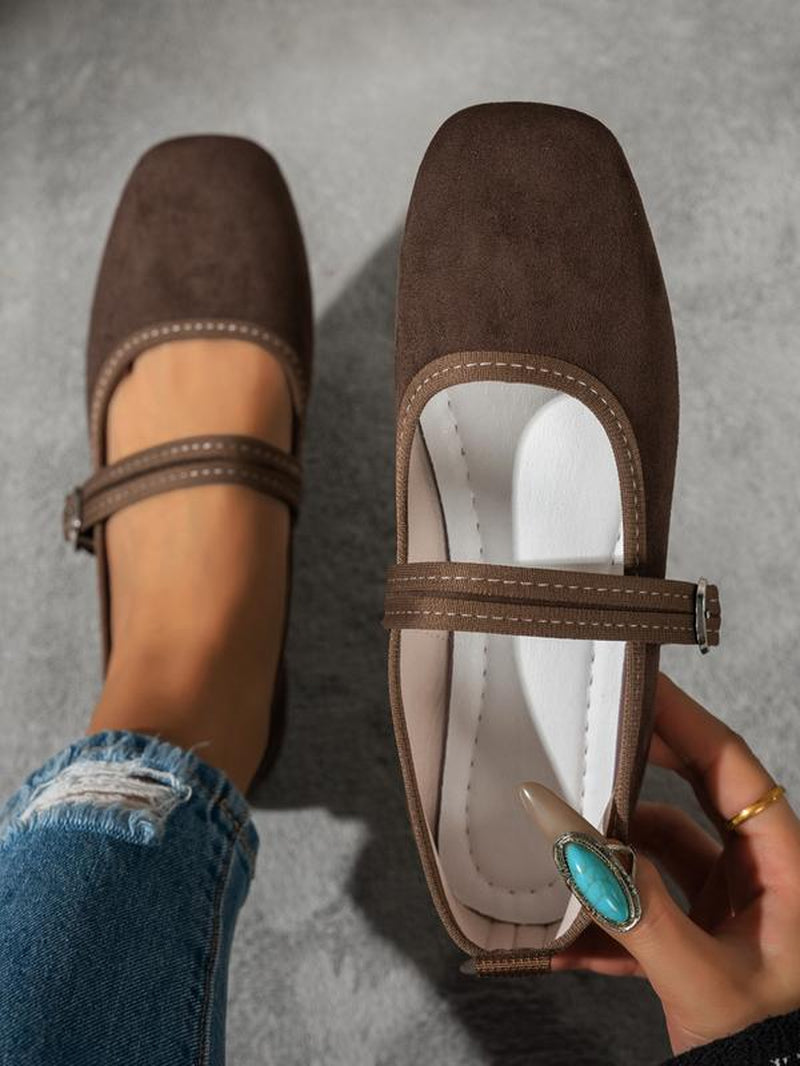 Women'S Vintage Square Toe Mary Jane Shoes, Comfortable Low Heel Single Shoe, Fashion Commuter Women'S Shoes, All Seasons
