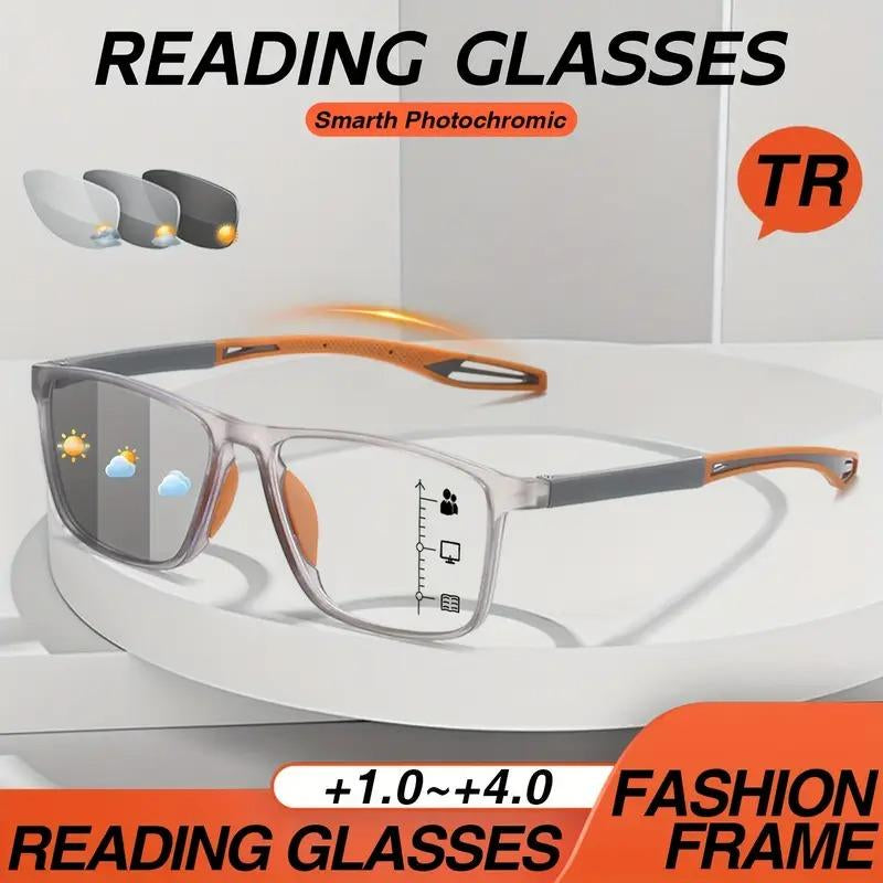 Auto-Focus Reading Glasses for Men & Women — Multi-Distance Vision, UV Auto-Darkening Lenses, Perfect for Reading, Computer, Driving & Daily Wear (6 Styles)