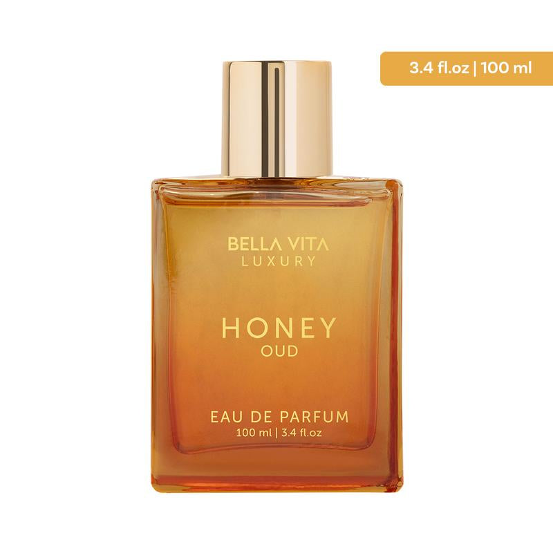 Bella Vita Luxury Honey Oud Eau de Parfum 100ml | Floral & Spicy Fragrance with Patchouli, Vanilla, and Bergamot | Crafted with Clean Vegan Essential Oils | Cruelty-Free Perfume