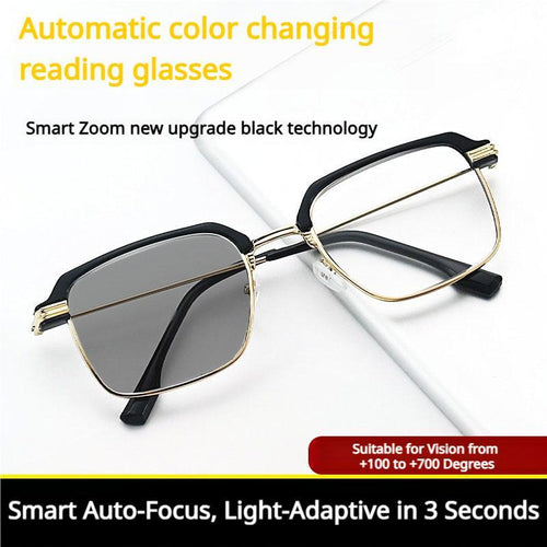 Auto-Focus Reading Glasses for Men & Women — Multi-Distance Vision, UV Auto-Darkening Lenses, Perfect for Reading, Computer, Driving & Daily Wear (6 Styles)
