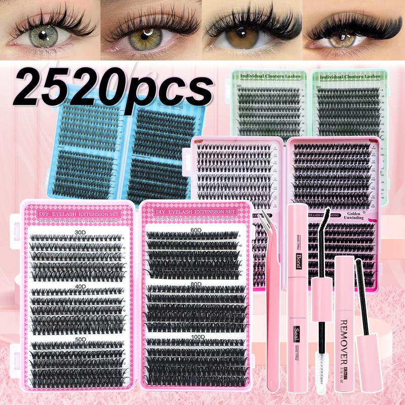 High-Capacity False Eyelashes in Various Styles, D-Curved Design, Easy DIY Personal False Eyelashes, Including Adhesives and Sealants, as Well as Tools for Attaching the False Eyelashes. DIY False Eyelash Extension Kit, Suitable for Daily Use, Parties