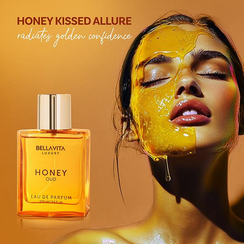 Bella Vita Luxury Honey Oud Eau de Parfum 100ml | Floral & Spicy Fragrance with Patchouli, Vanilla, and Bergamot | Crafted with Clean Vegan Essential Oils | Cruelty-Free Perfume
